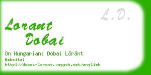 lorant dobai business card