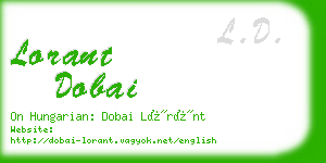 lorant dobai business card